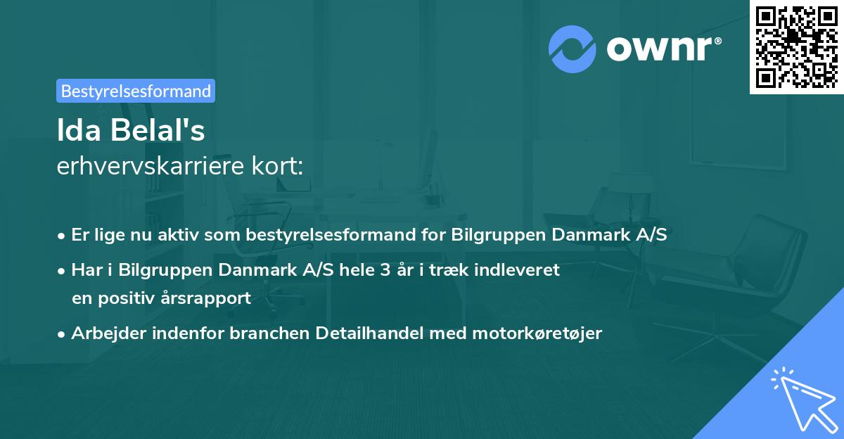 Ida Belal's erhvervskarriere kort