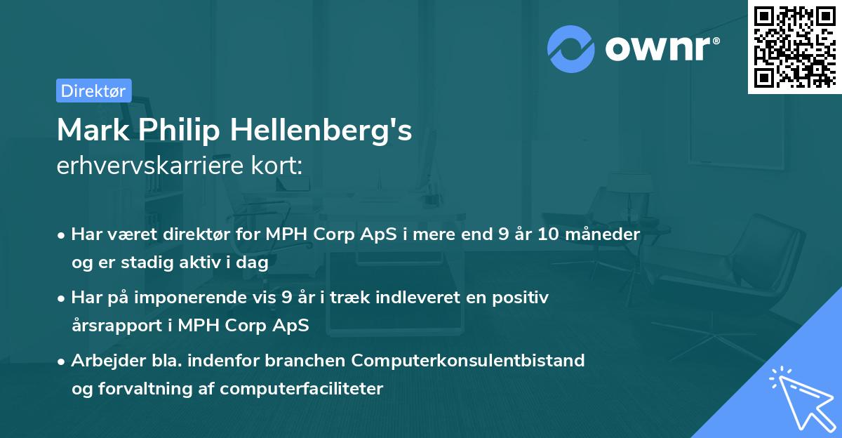 Mark Philip Hellenberg's erhvervskarriere kort