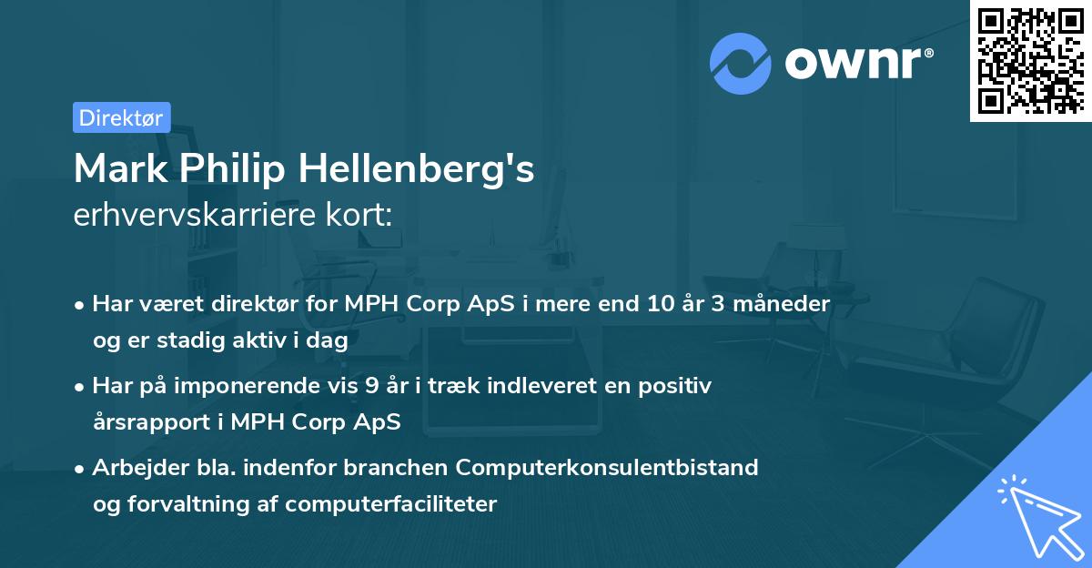 Mark Philip Hellenberg's erhvervskarriere kort