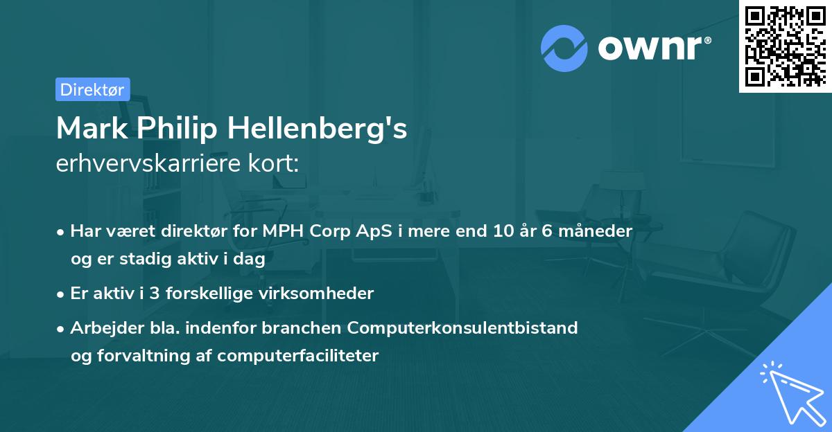 Mark Philip Hellenberg's erhvervskarriere kort