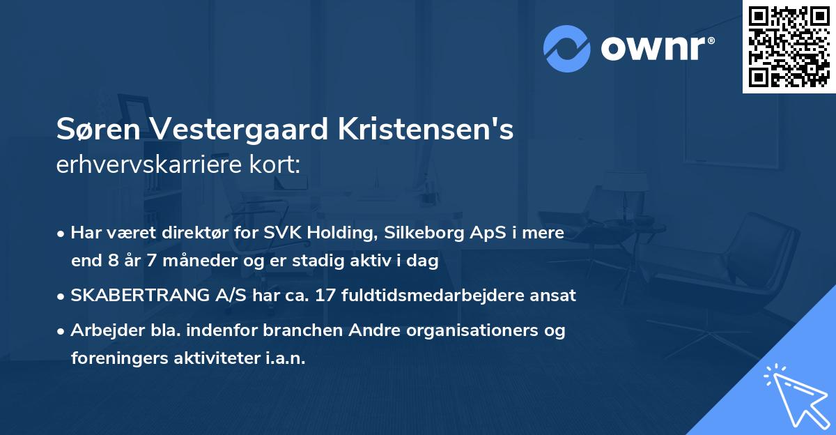 Søren Vestergaard Kristensen's erhvervskarriere kort