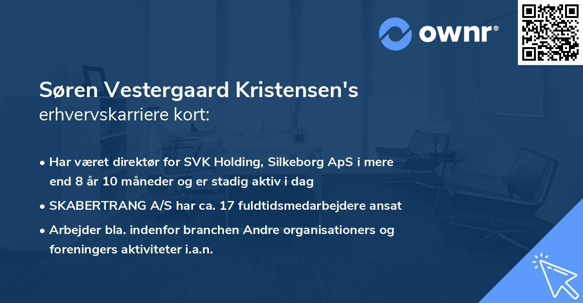 Søren Vestergaard Kristensen's erhvervskarriere kort