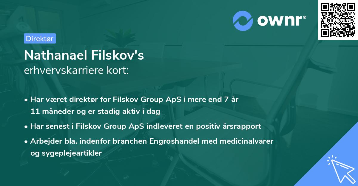 Nathanael Filskov's erhvervskarriere kort