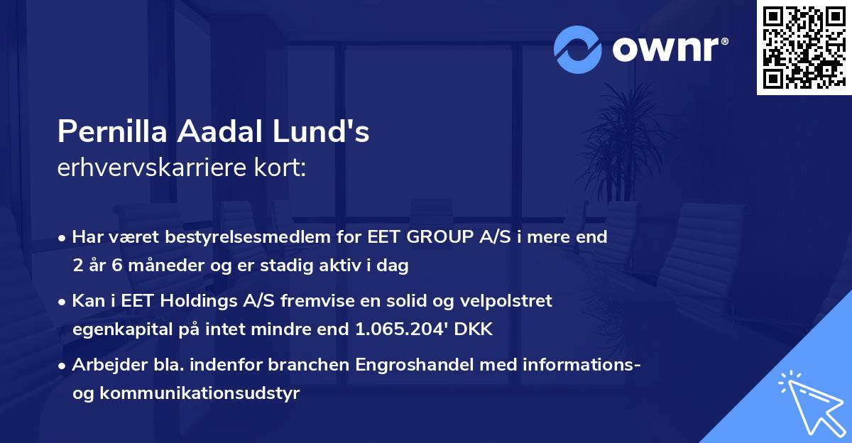 Pernilla Aadal Lund's erhvervskarriere kort