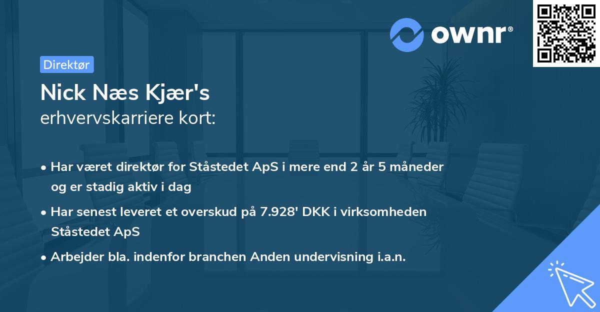 Nick Næs Kjær's erhvervskarriere kort