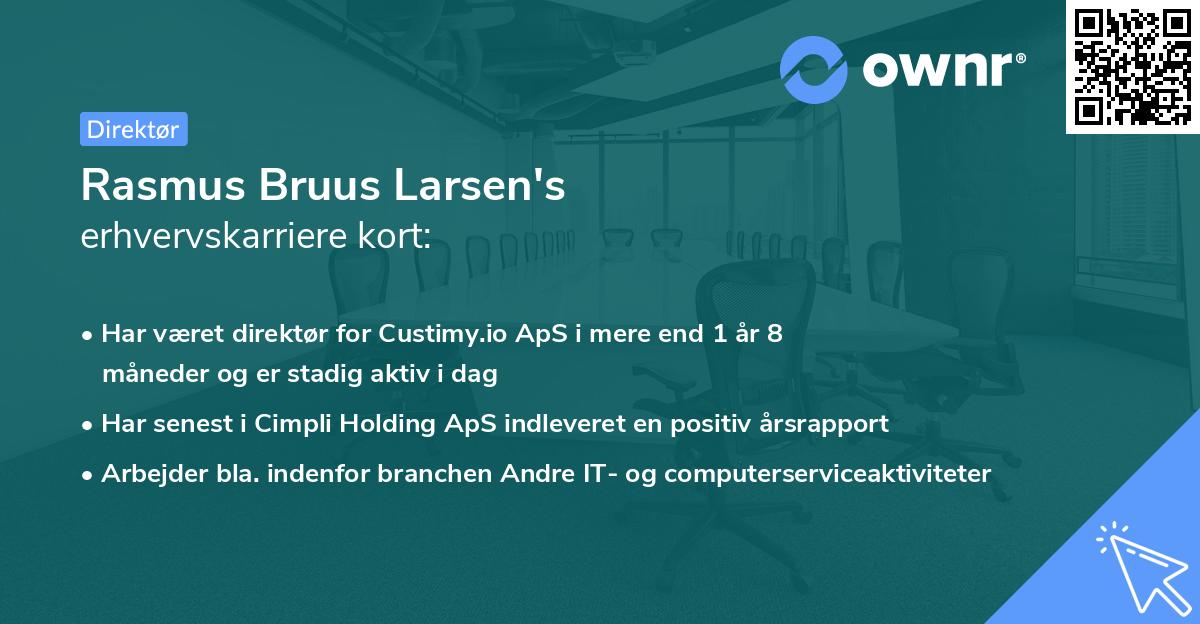 Rasmus Bruus Larsen's erhvervskarriere kort