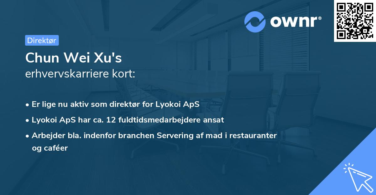 Chun Wei Xu's erhvervskarriere kort