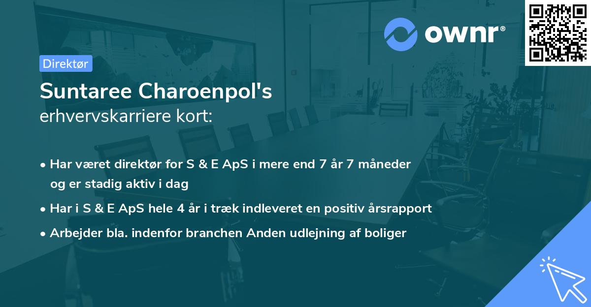 Suntaree Charoenpol's erhvervskarriere kort