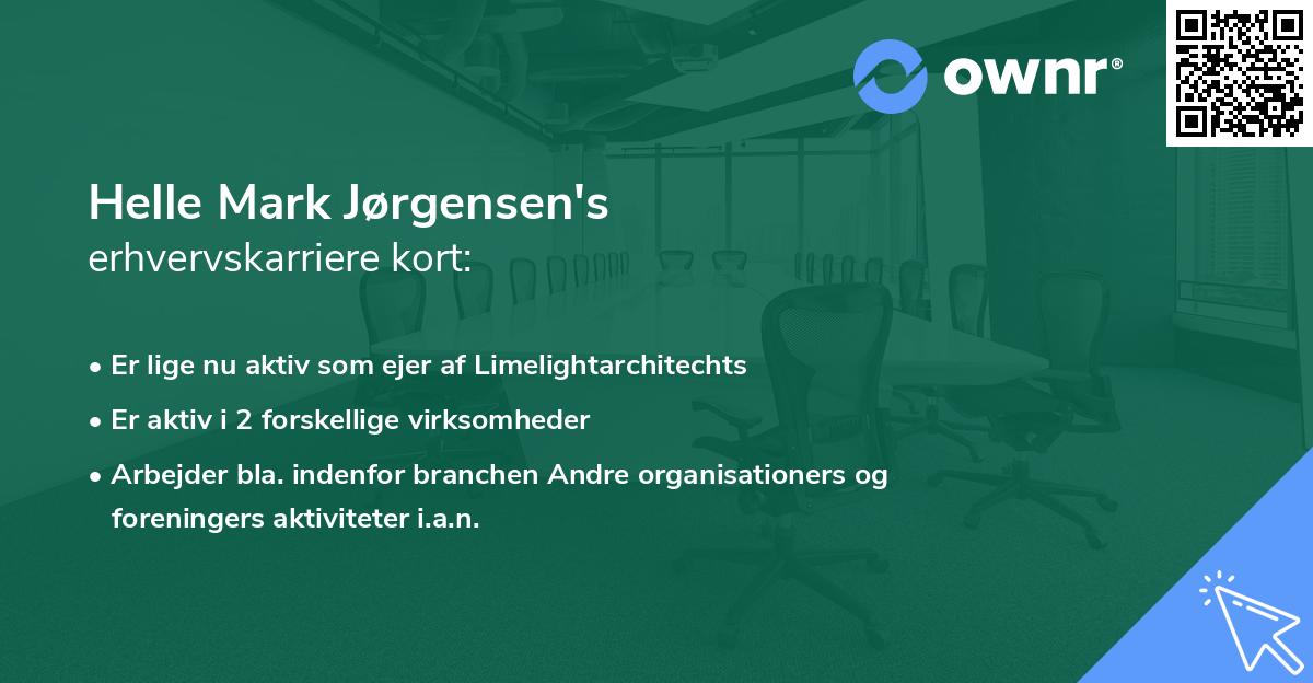 Helle Mark Jørgensen's erhvervskarriere kort