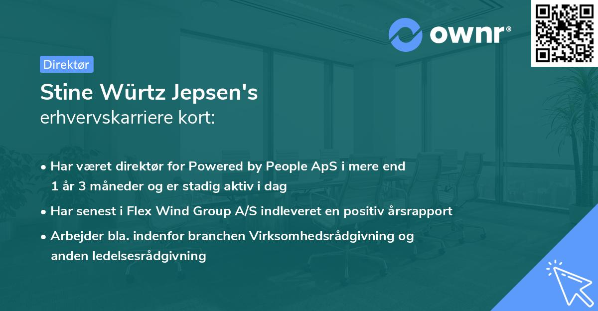 Stine Würtz Jepsen's erhvervskarriere kort