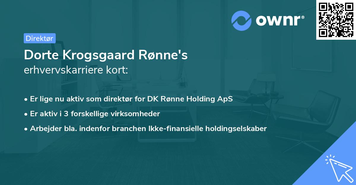 Dorte Krogsgaard Rønne's erhvervskarriere kort