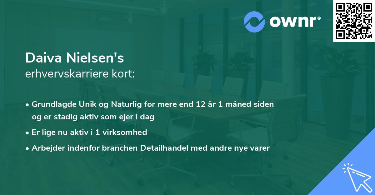 Daiva Nielsen's erhvervskarriere kort