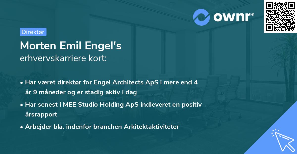 Morten Emil Engel's erhvervskarriere kort