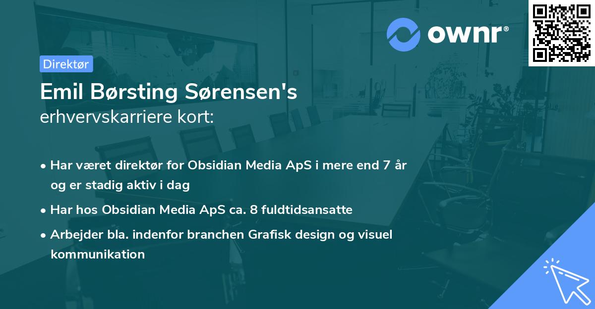 Emil Børsting Sørensen's erhvervskarriere kort