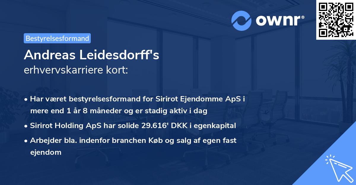 Andreas Leidesdorff's erhvervskarriere kort