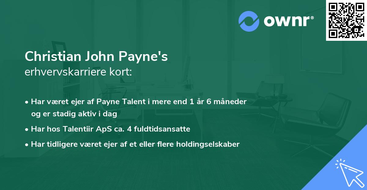 Christian John Payne's erhvervskarriere kort