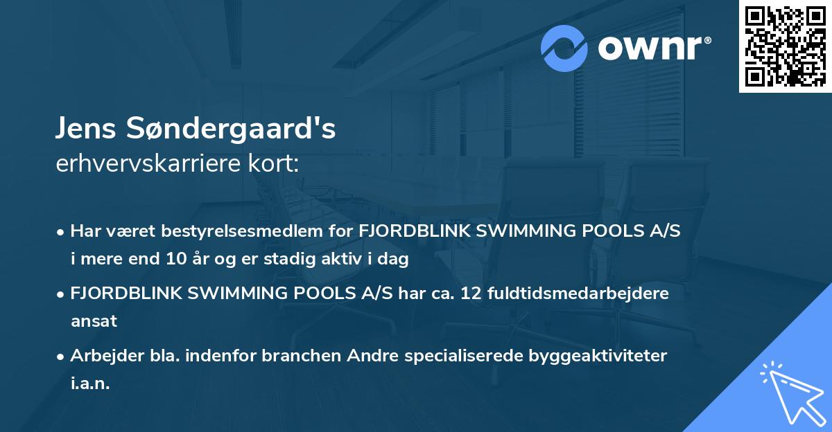 Jens Søndergaard's erhvervskarriere kort