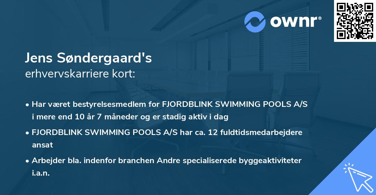 Jens Søndergaard's erhvervskarriere kort