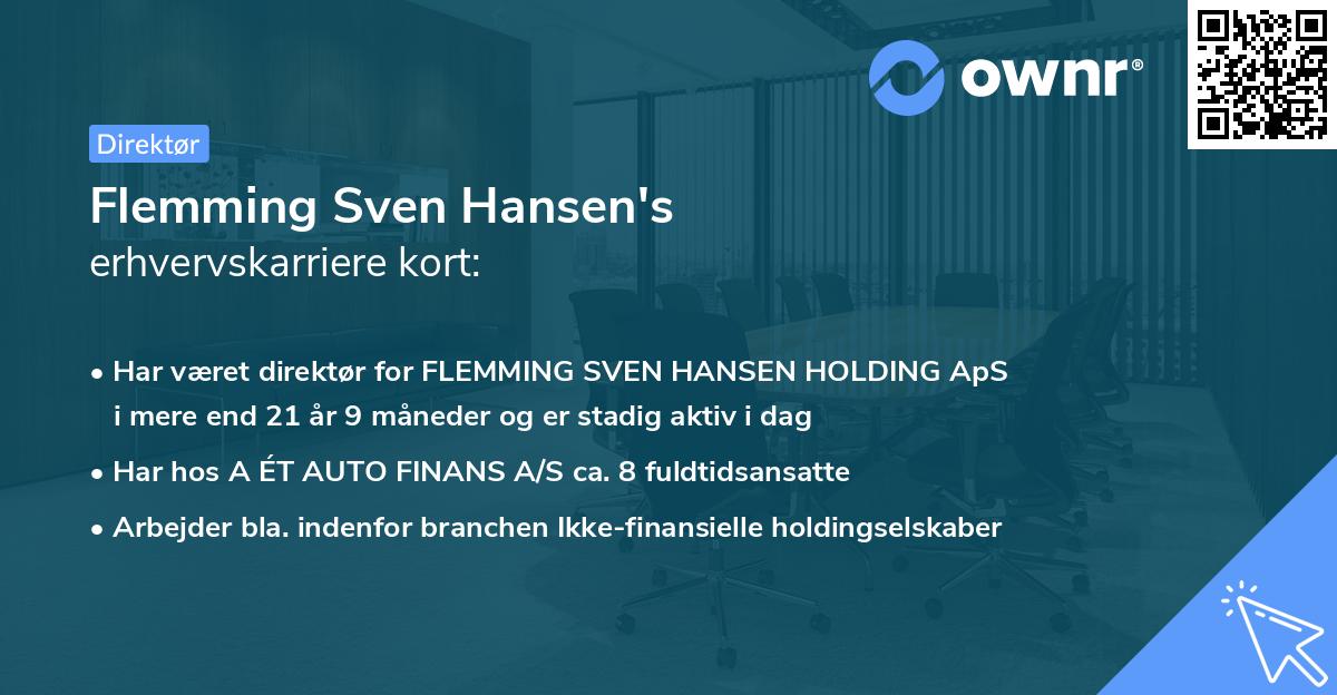 Flemming Sven Hansen's erhvervskarriere kort