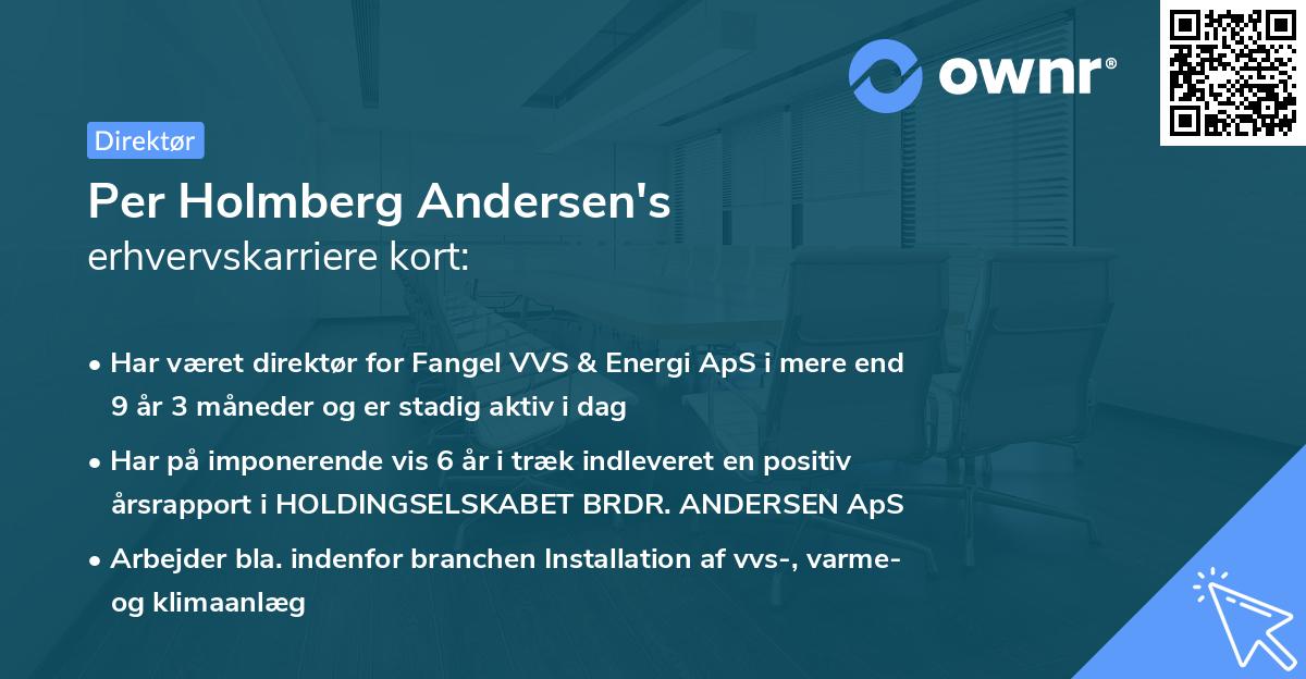 Per Holmberg Andersen's erhvervskarriere kort