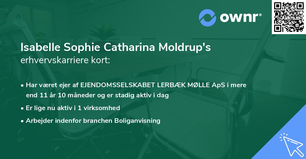Isabelle Sophie Catharina Moldrup's erhvervskarriere kort