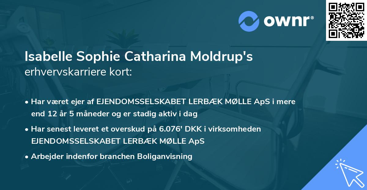 Isabelle Sophie Catharina Moldrup's erhvervskarriere kort