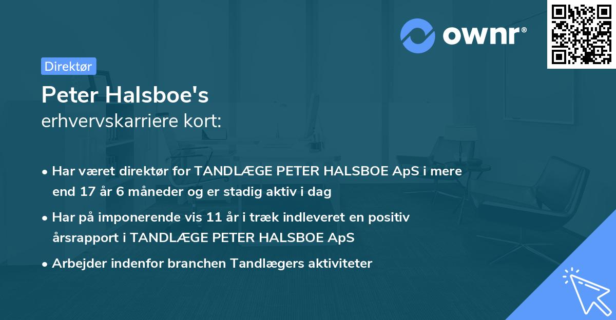 Peter Halsboe's erhvervskarriere kort