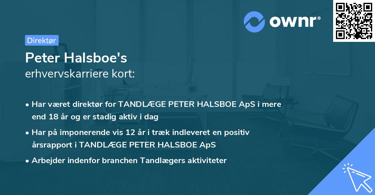 Peter Halsboe's erhvervskarriere kort