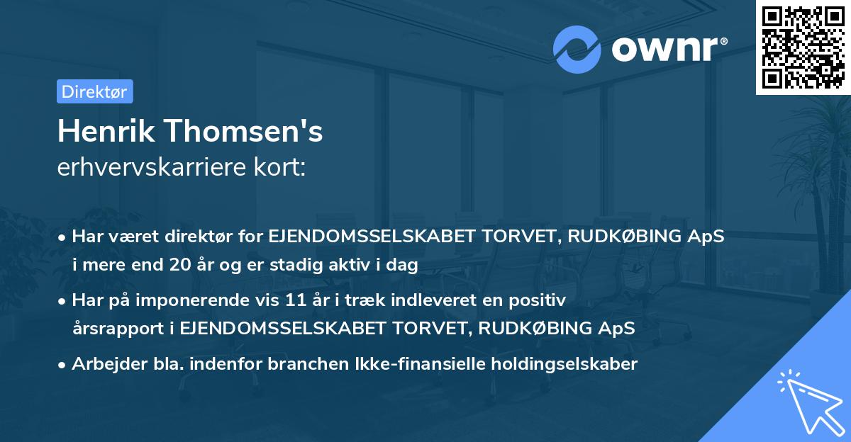 Henrik Thomsen's erhvervskarriere kort