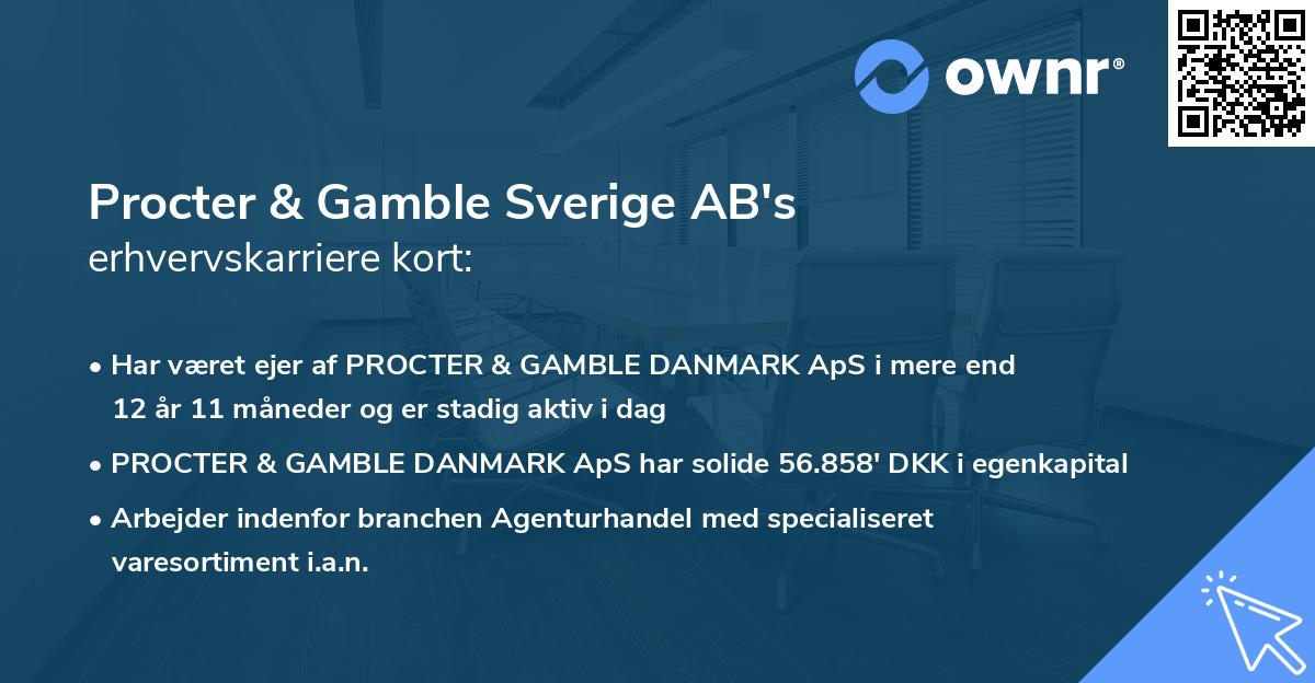 Procter & Gamble Sverige AB's erhvervskarriere kort