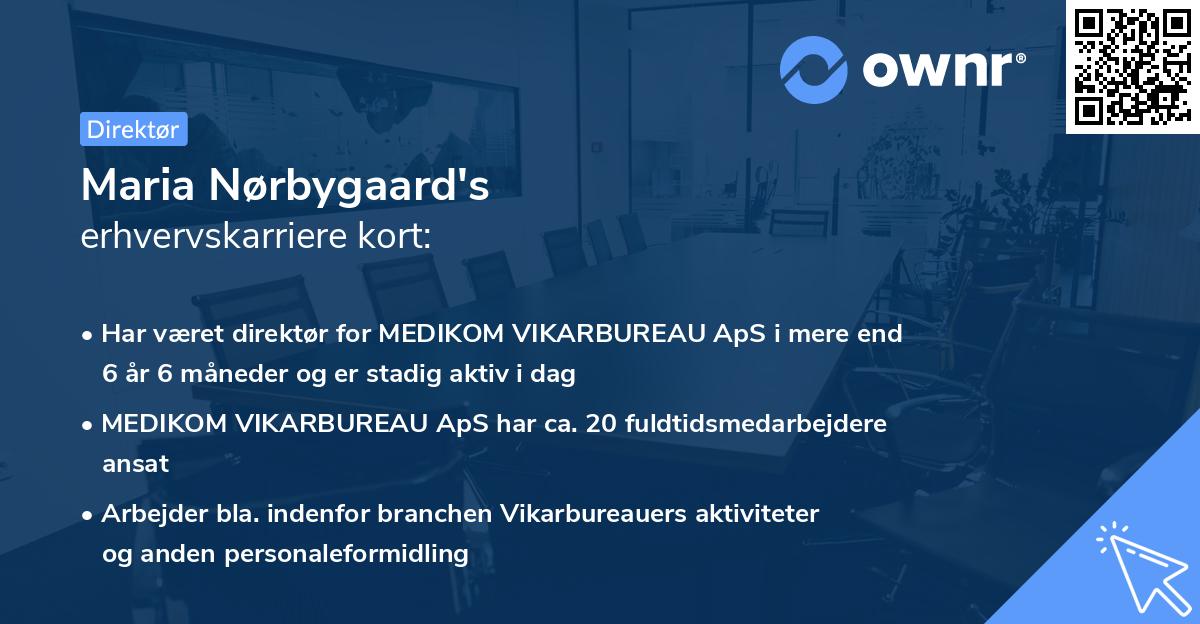 Maria Nørbygaard's erhvervskarriere kort