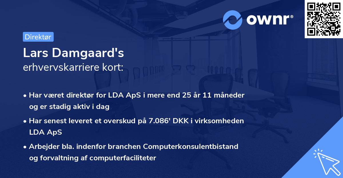 Lars Damgaard's erhvervskarriere kort