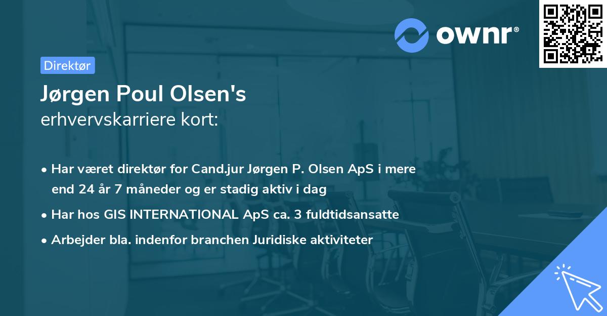 Jørgen Poul Olsen's erhvervskarriere kort