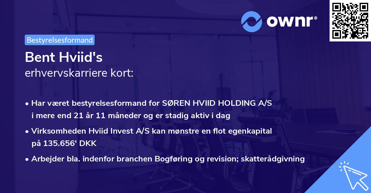 Bent Hviid's erhvervskarriere kort