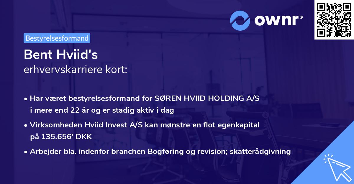 Bent Hviid's erhvervskarriere kort