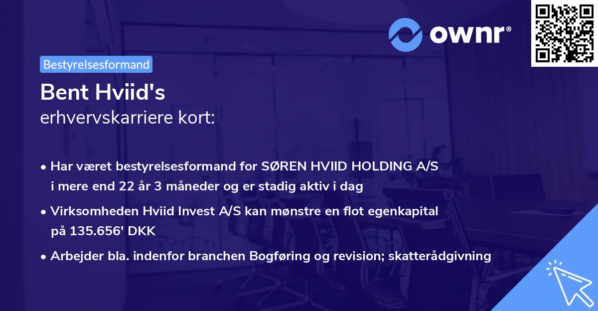 Bent Hviid's erhvervskarriere kort