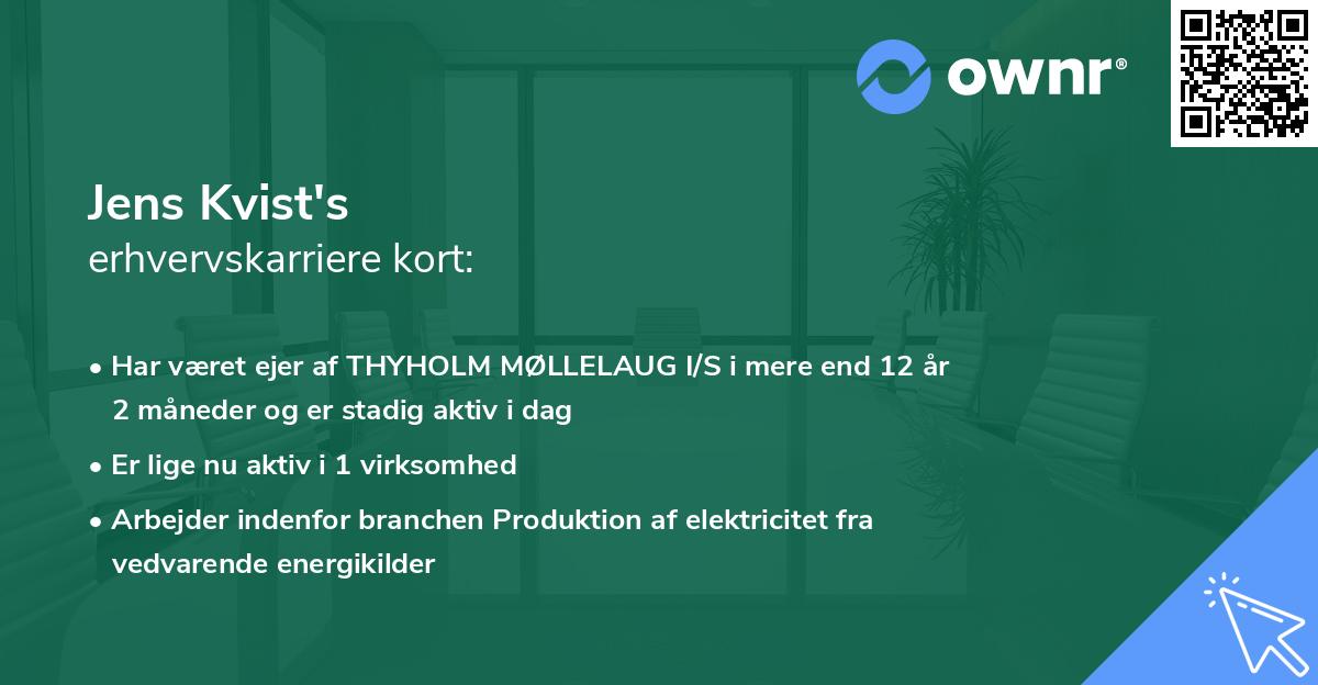 Jens Kvist's erhvervskarriere kort