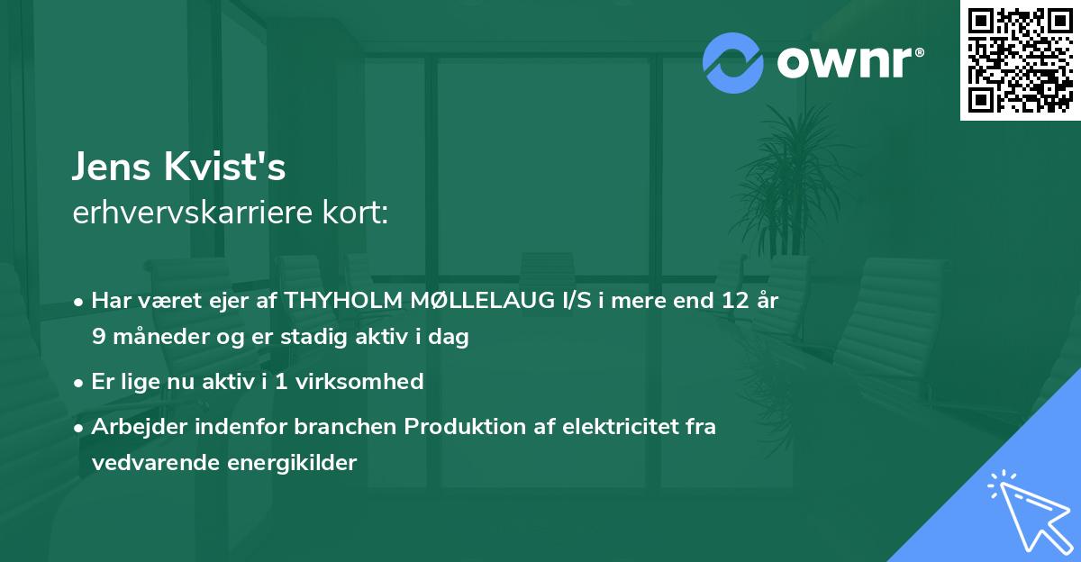 Jens Kvist's erhvervskarriere kort