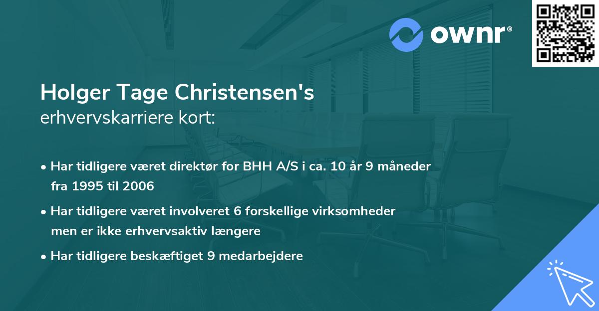 Holger Tage Christensen's erhvervskarriere kort