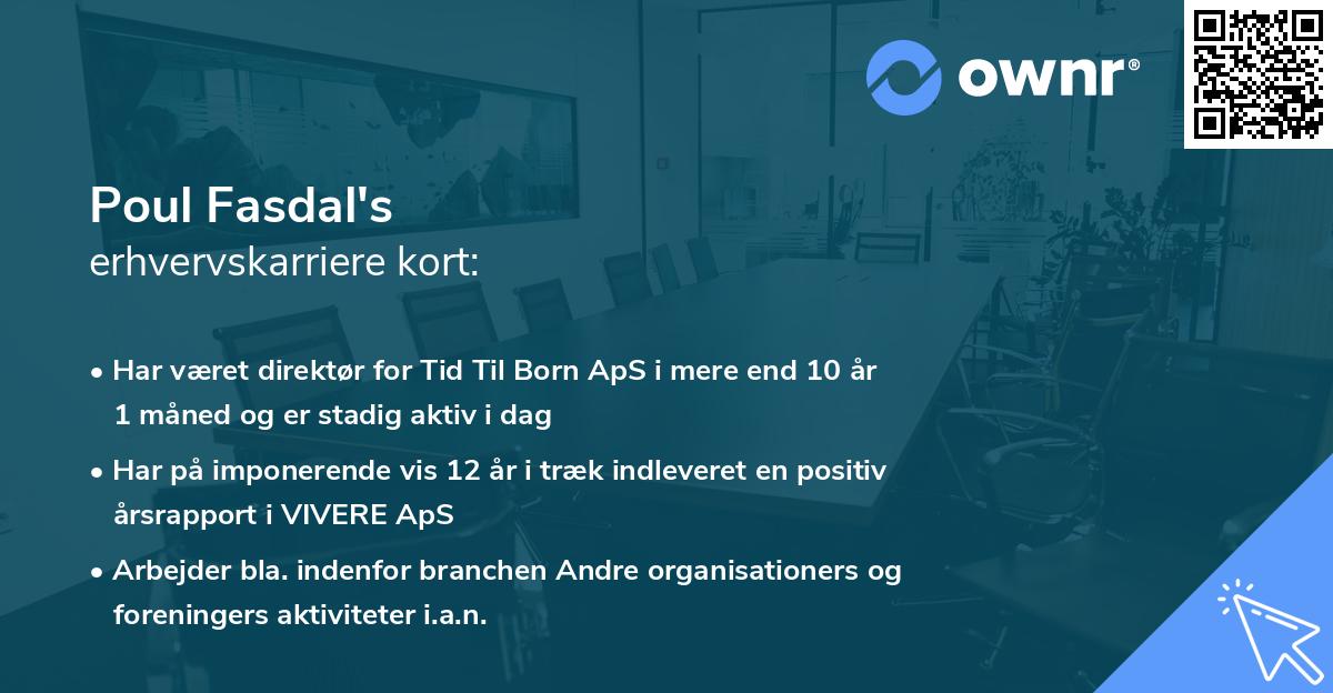 Poul Fasdal's erhvervskarriere kort