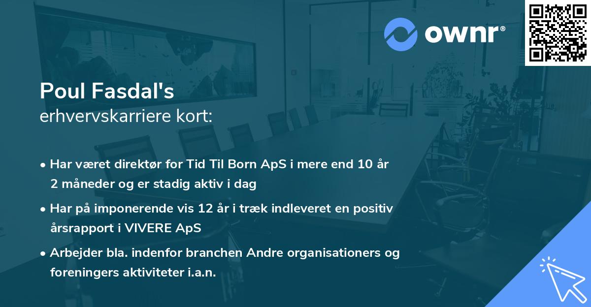 Poul Fasdal's erhvervskarriere kort