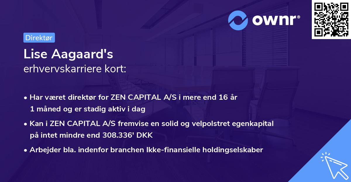Lise Aagaard's erhvervskarriere kort