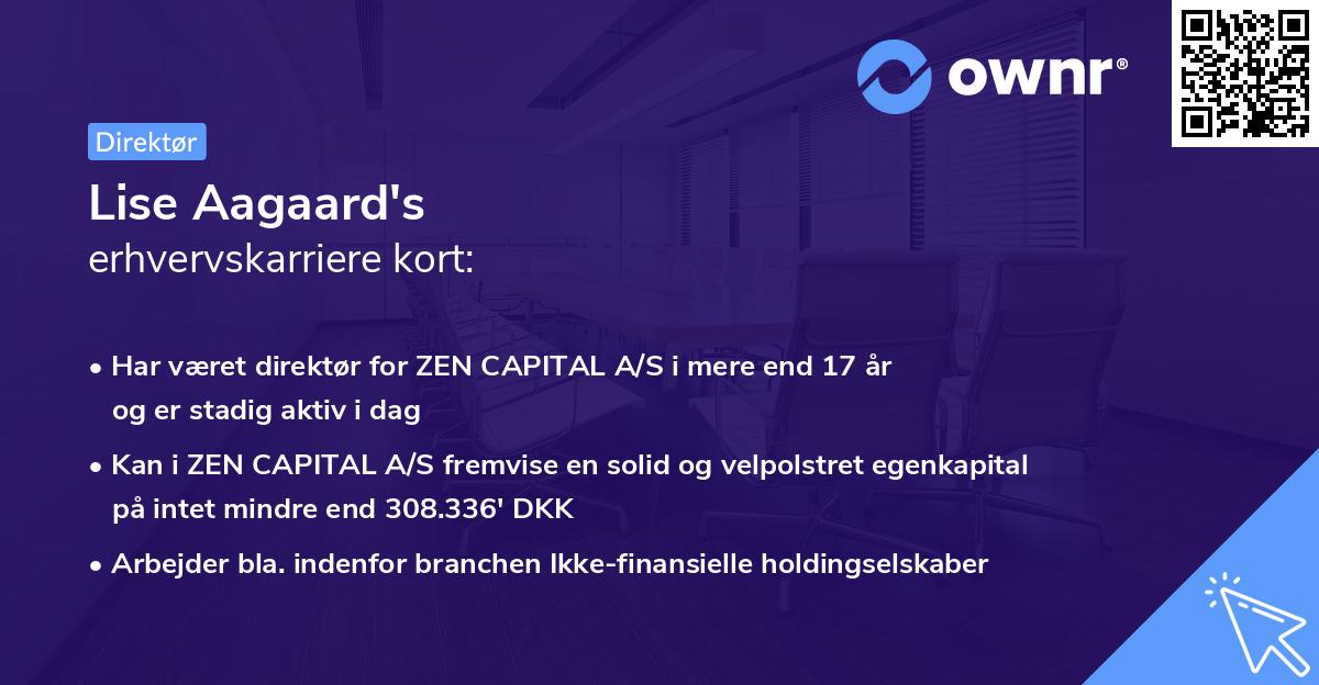 Lise Aagaard's erhvervskarriere kort