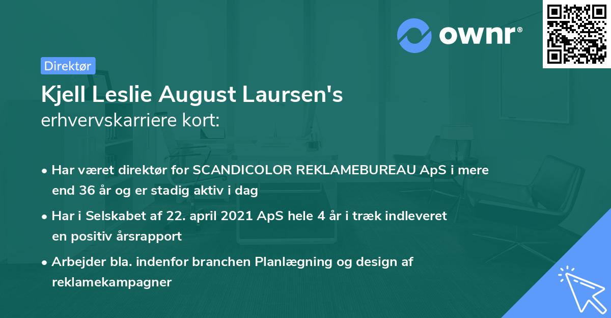 Kjell Leslie August Laursen's erhvervskarriere kort