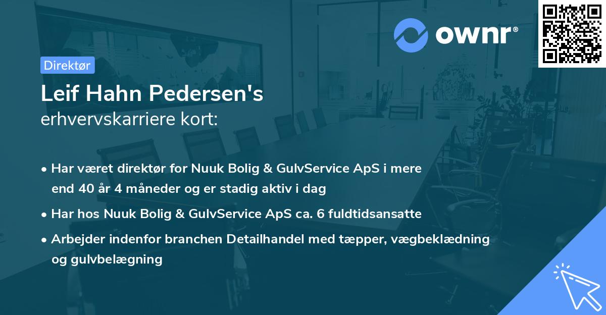 Leif Hahn Pedersen's erhvervskarriere kort