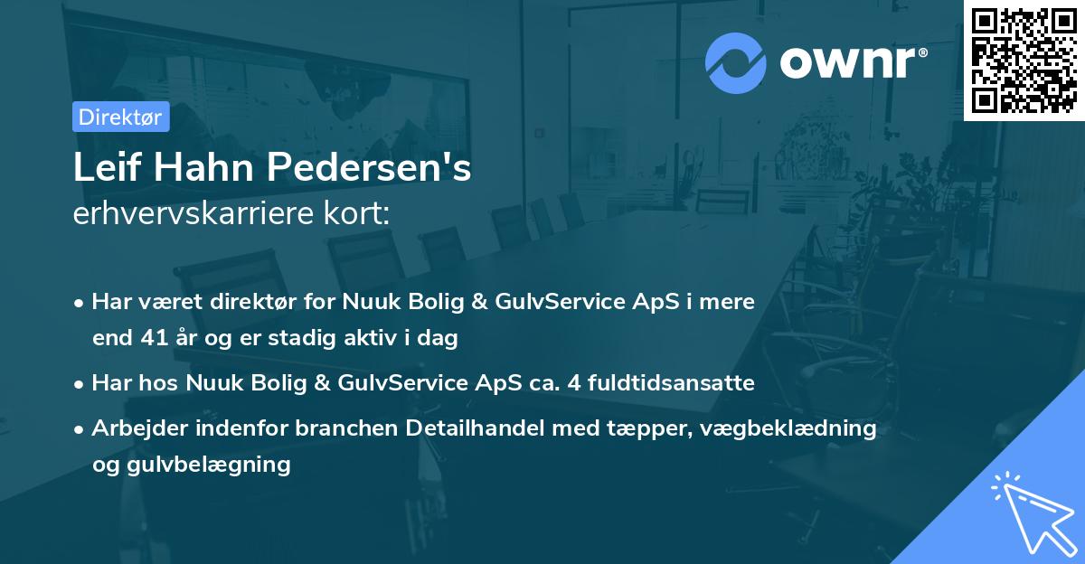 Leif Hahn Pedersen's erhvervskarriere kort