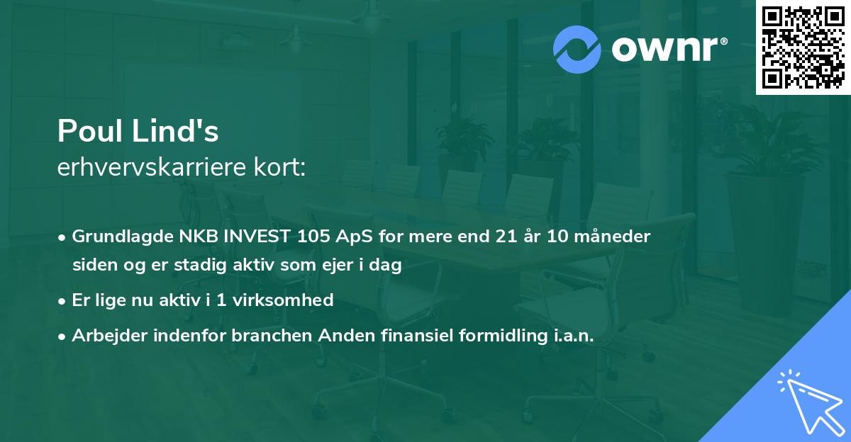Poul Lind's erhvervskarriere kort