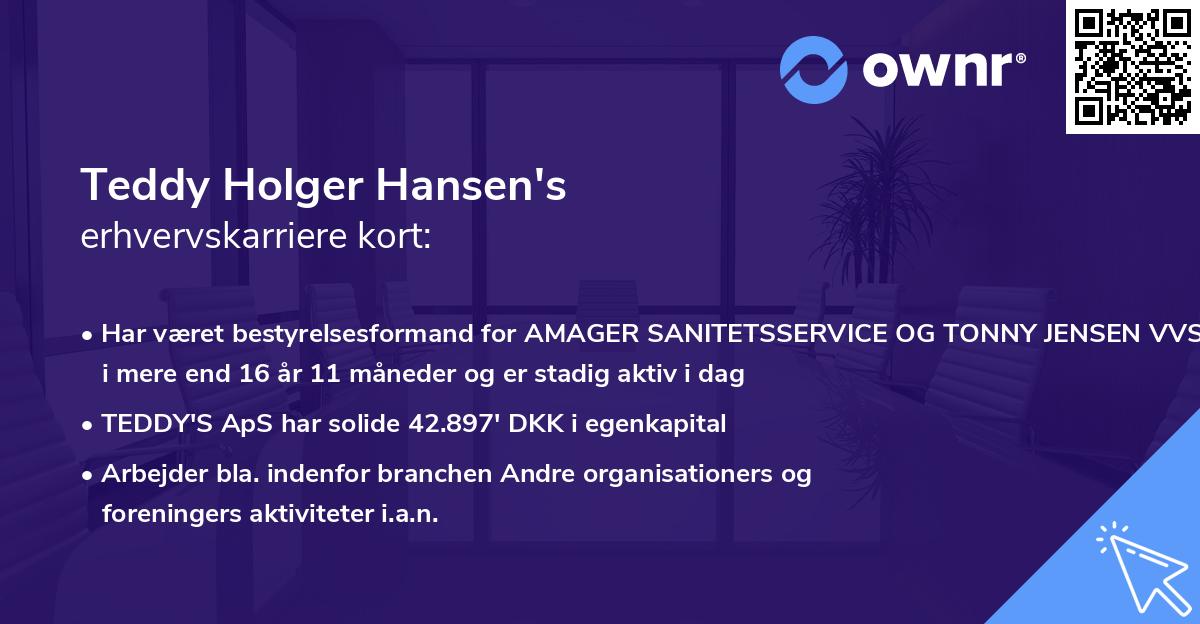 Teddy Holger Hansen's erhvervskarriere kort