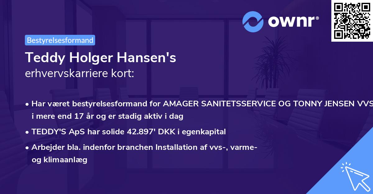 Teddy Holger Hansen's erhvervskarriere kort