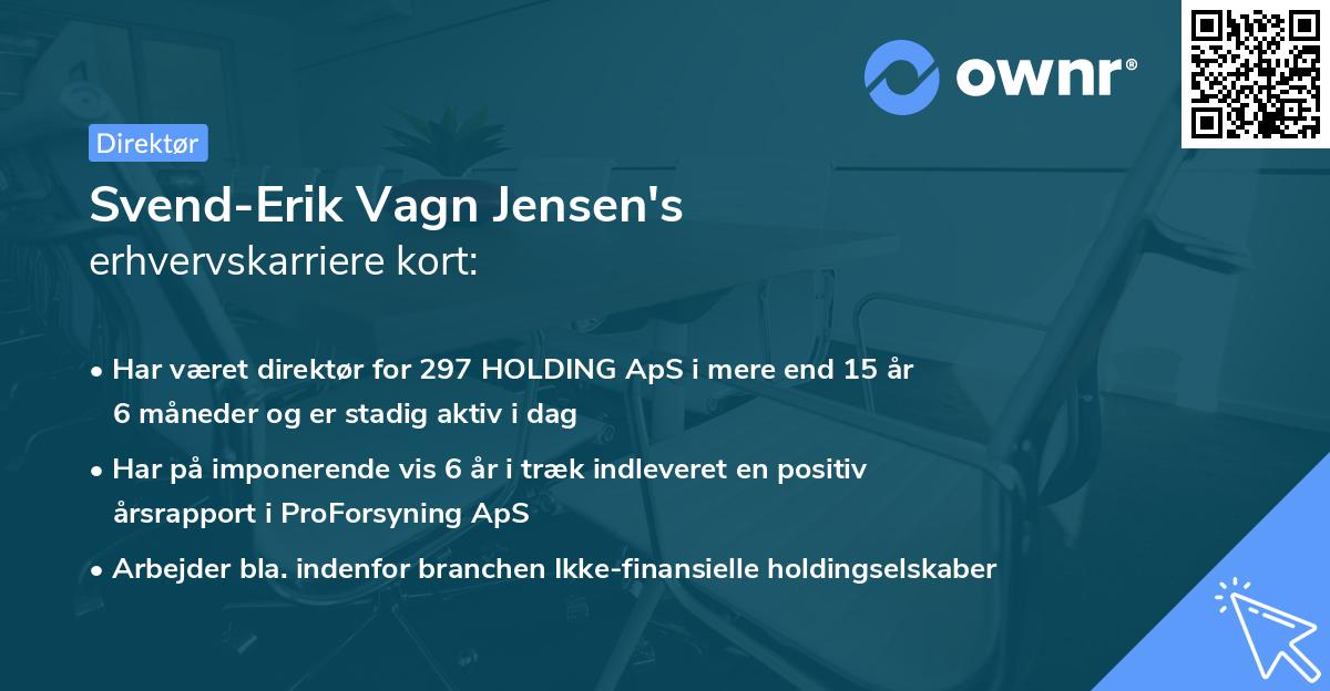 Svend-Erik Vagn Jensen's erhvervskarriere kort